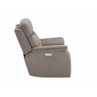 Pemberly Row Polyester Upholstered Single Power Recliner in Gray