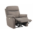 Pemberly Row Polyester Upholstered Single Power Recliner in Gray