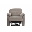 Pemberly Row Polyester Upholstered Single Power Recliner in Gray