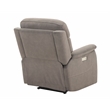 Pemberly Row Polyester Upholstered Single Power Recliner in Gray