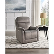Pemberly Row Polyester Upholstered Single Power Recliner in Gray