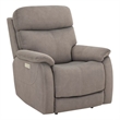 Pemberly Row Polyester Upholstered Single Power Recliner in Gray
