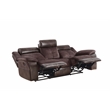 Pemberly Row Polyestered Upholstered Manual Recliner Sofa in Brown