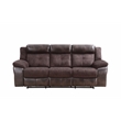 Pemberly Row Polyestered Upholstered Manual Recliner Sofa in Brown