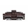 Pemberly Row Polyestered Upholstered Manual Recliner Sofa in Brown