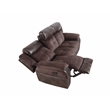 Pemberly Row Polyestered Upholstered Manual Recliner Sofa in Brown