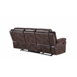 Pemberly Row Polyestered Upholstered Manual Recliner Sofa in Brown