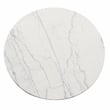 Pemberly Row Contemporary Marble Top Round Dining Table in Black
