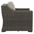 Pemberly Row Lounge Chair with Half Round Wicker in Brown (Set of 2)