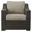 Pemberly Row Lounge Chair with Half Round Wicker in Brown (Set of 2)
