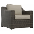 Pemberly Row Lounge Chair with Half Round Wicker in Brown (Set of 2)