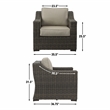 Pemberly Row Lounge Chair with Half Round Wicker in Brown (Set of 2)
