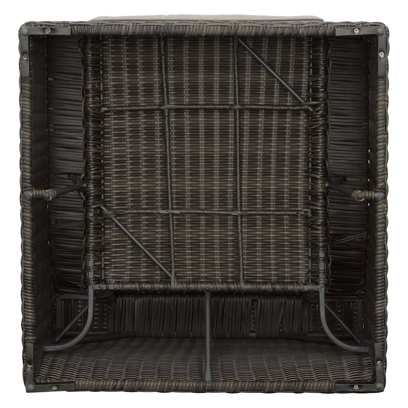 Pemberly Row Lounge Chair with Half Round Wicker in Brown (Set of 2)