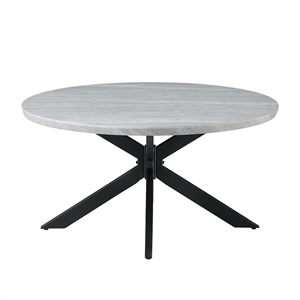 Pemberly Row Contemporary Engineered Wood Round Cocktail Table in Gray