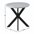 Pemberly Row Contemporary Faux Marble Round End Table in Gray
