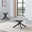Pemberly Row Contemporary Faux Marble Round End Table in Gray
