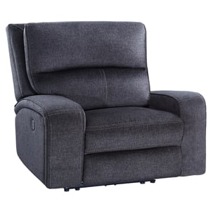 Pemberly Row Polyester Upholstered Power Reclining Chair in Gray