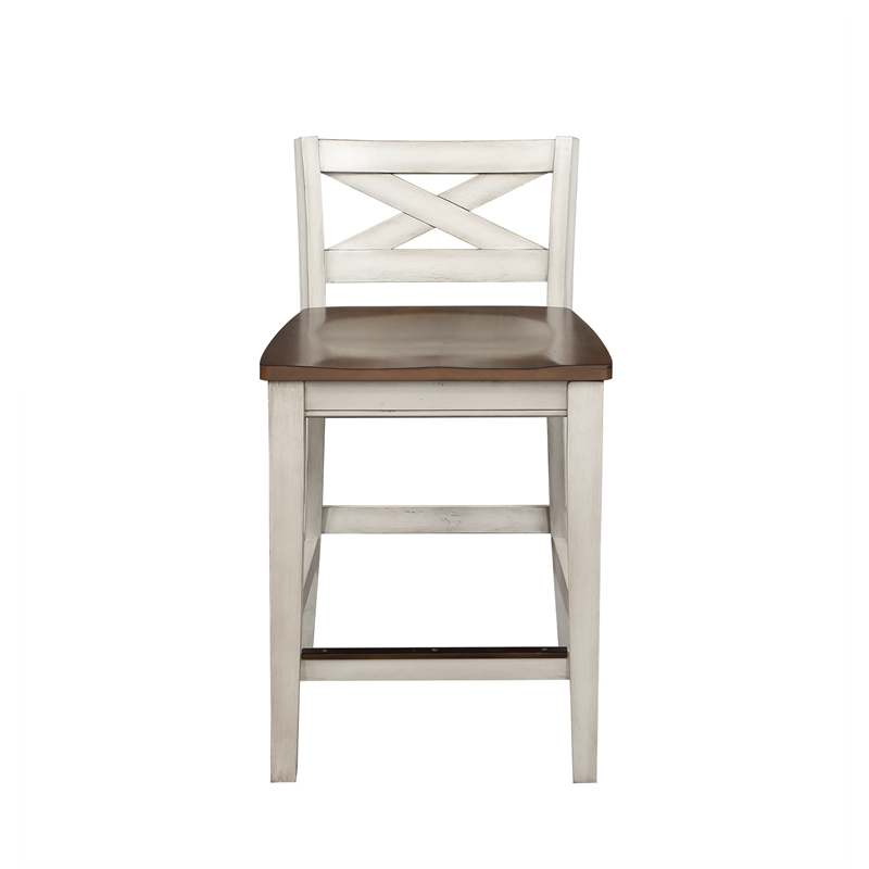 Pemberly Row 5-Piece Engineered Wood Counter Dining Set in White