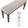 Pemberly Row Farmhouse / Country Polyester Upholstered Bench in Brown