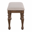 Pemberly Row Farmhouse / Country Polyester Upholstered Bench in Brown