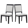 Pemberly Row Polyester Upholstered Dining Chair in Black (Set of 2)