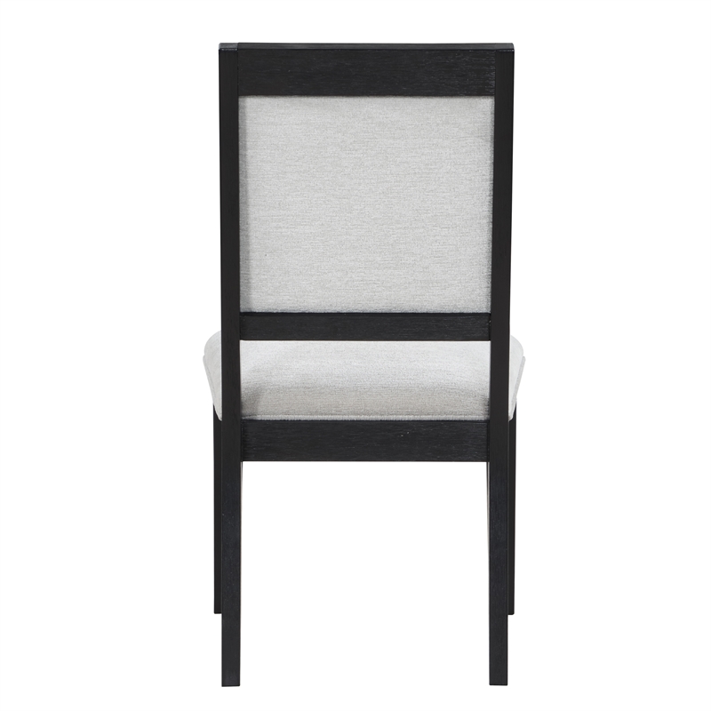 Pemberly Row Polyester Upholstered Dining Chair in Black (Set of 2)