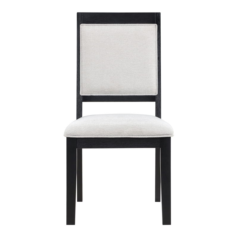Pemberly Row Polyester Upholstered Dining Chair in Black (Set of 2)