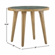 Pemberly Row Engineered Wood End Table with Sintered Stone in Light Brown