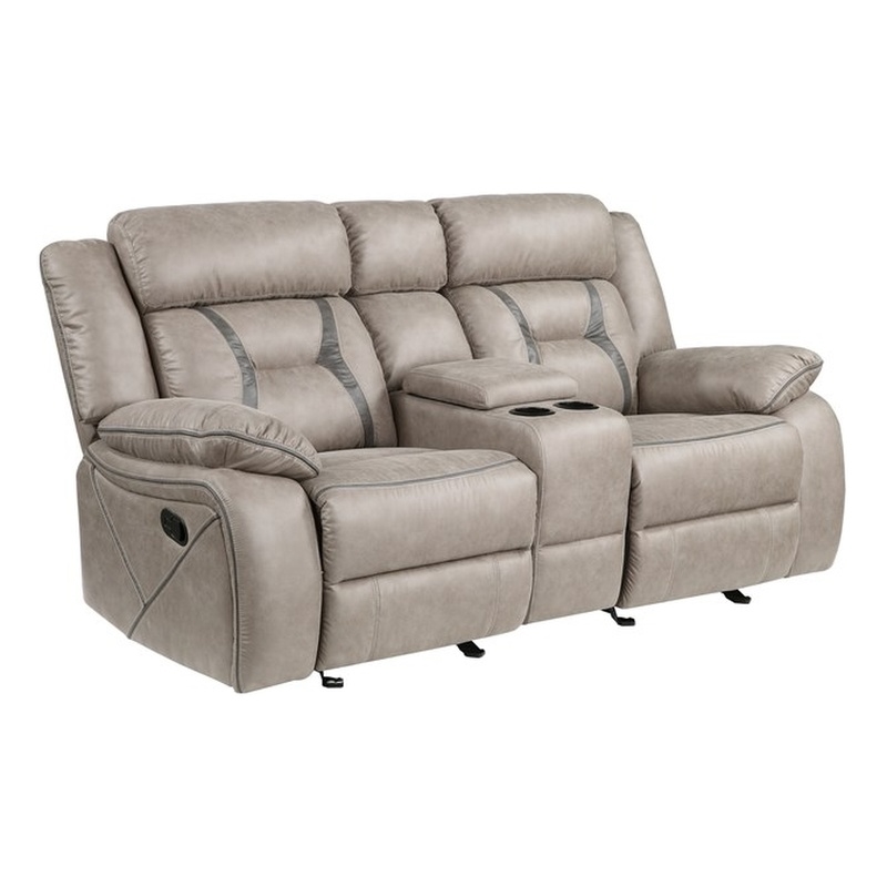 Pemberly Row Modern Transitional Manual Console Loveseat Gray