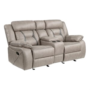Pemberly Row Modern Transitional Manual Console Loveseat Gray