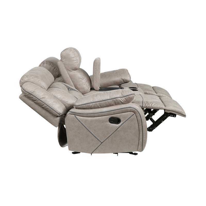 Pemberly Row Modern Transitional Manual Console Loveseat Gray