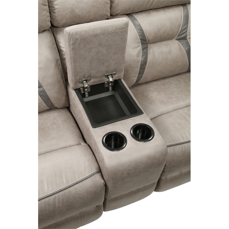 Pemberly Row Modern Transitional Manual Console Loveseat Gray