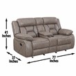 Pemberly Row Modern Transitional Manual Console Loveseat Gray