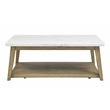 Pemberley Row Marble White Cocktail Table Rectangular with Casters 48