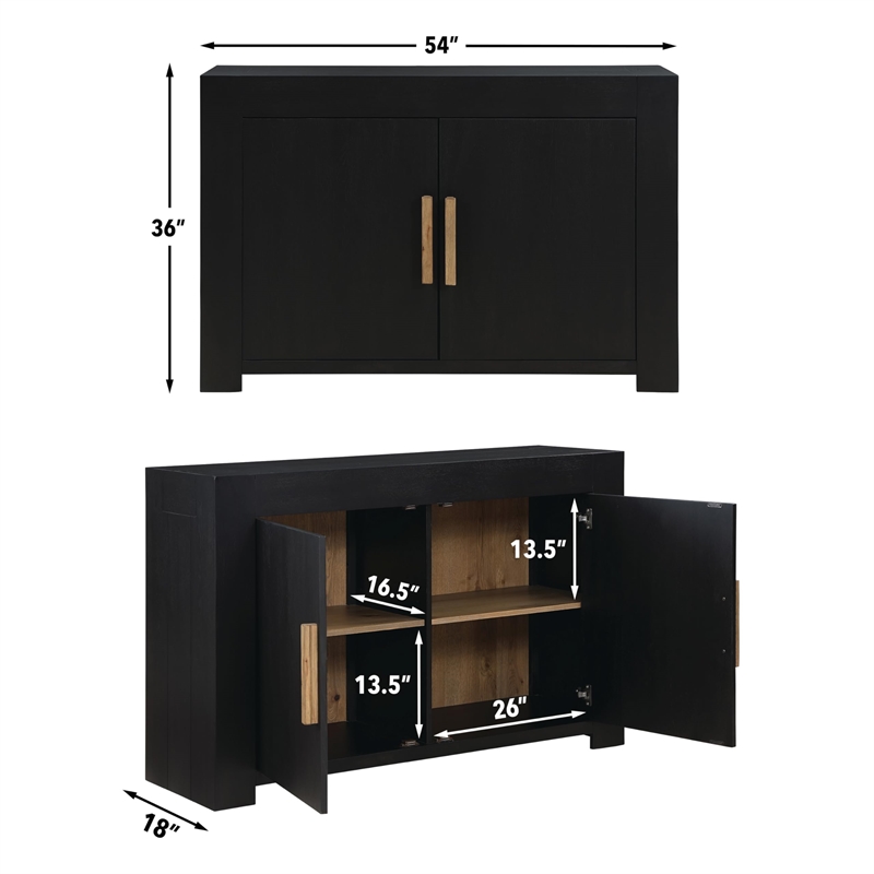 Pemberly Row Engineered Wood Contemporary Aubry 54