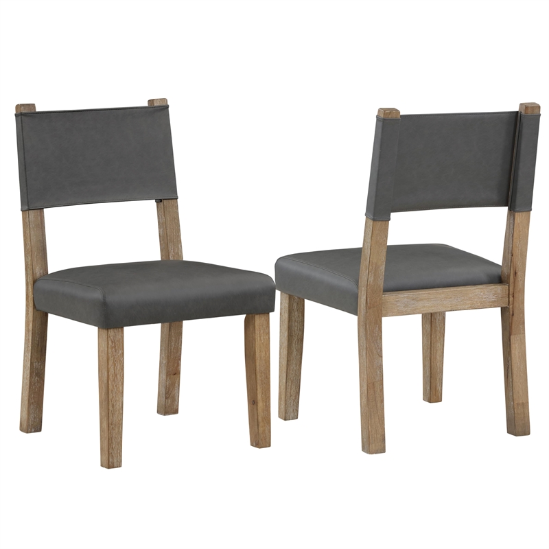 Pemberly Row Contemporary Side Chair Waxed Driftwood Finish in Brown
