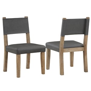 Pemberly Row Contemporary Side Chair Waxed Driftwood Finish in Brown