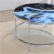 Pemberly Row Contemporary Reversible Round Cocktail Table in Clear