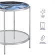 Pemberly Row Contemporary Reversible Round End Table in Clear