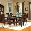 Pemberly Row Faux Leather Seating Contemporary 7 piece Dining Set in Brown