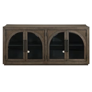 Pemberly Row Contemporary 70&quot Cathedral Doored Server in Brown
