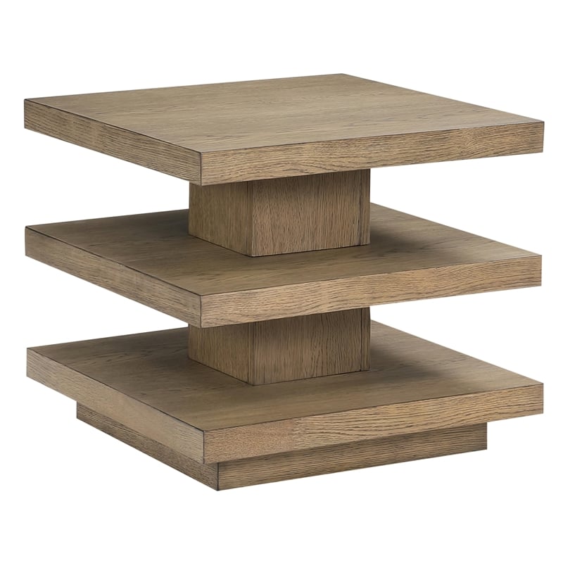 Pemberly Row Engineered Wood Contemporary End Table in Brown