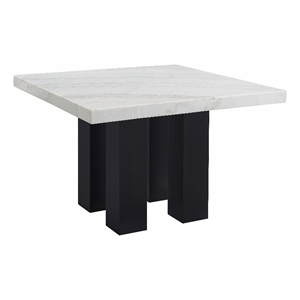 Pemberly Row Contemporary Square 7-piece Dining Set with Silver Chairs