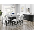 Pemberly Row Engineered Wood Contemporary Square Gray Marble Top Table