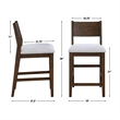 Pemberly Row Polyester Fabric Contemporary Counter Chair in Brown