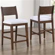 Pemberly Row Polyester Fabric Contemporary Counter Chair in Brown