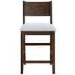 Pemberly Row Polyester Fabric Contemporary Counter Chair in Brown