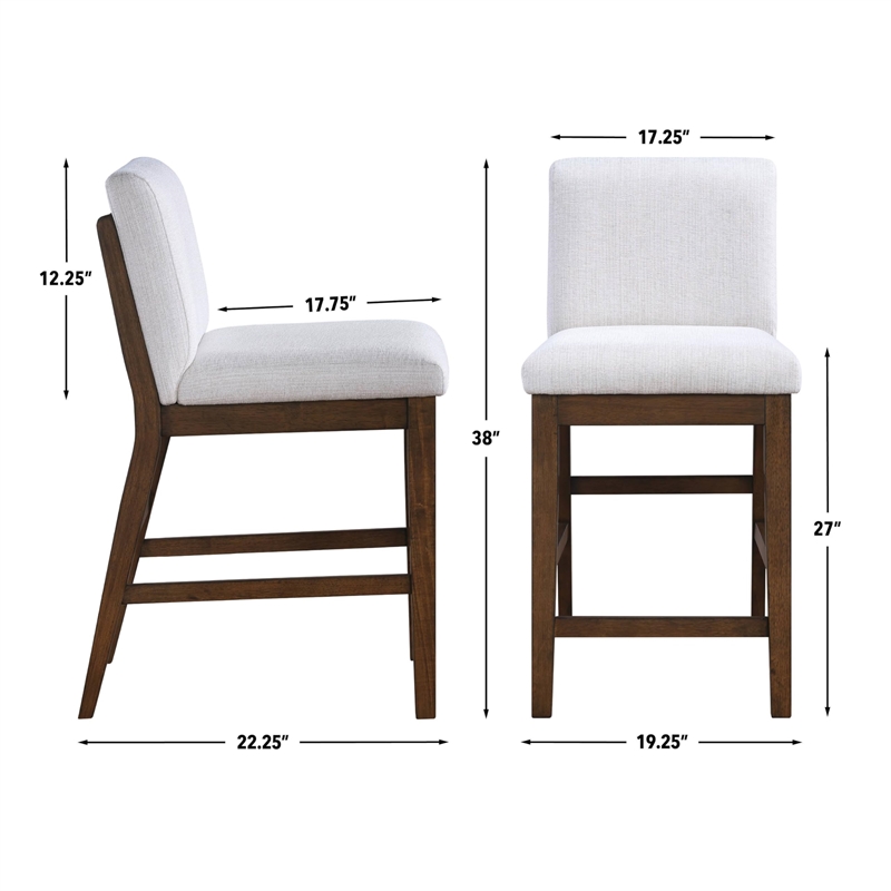 Pemberly Row Modern / Contemporary Upholstered Counter Chair in Gray