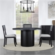 Pemberly Row Polyester Fabric Contemporary Cane Side Chair in Black
