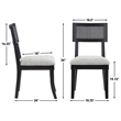 Pemberly Row Polyester Fabric Contemporary Cane Side Chair in Black